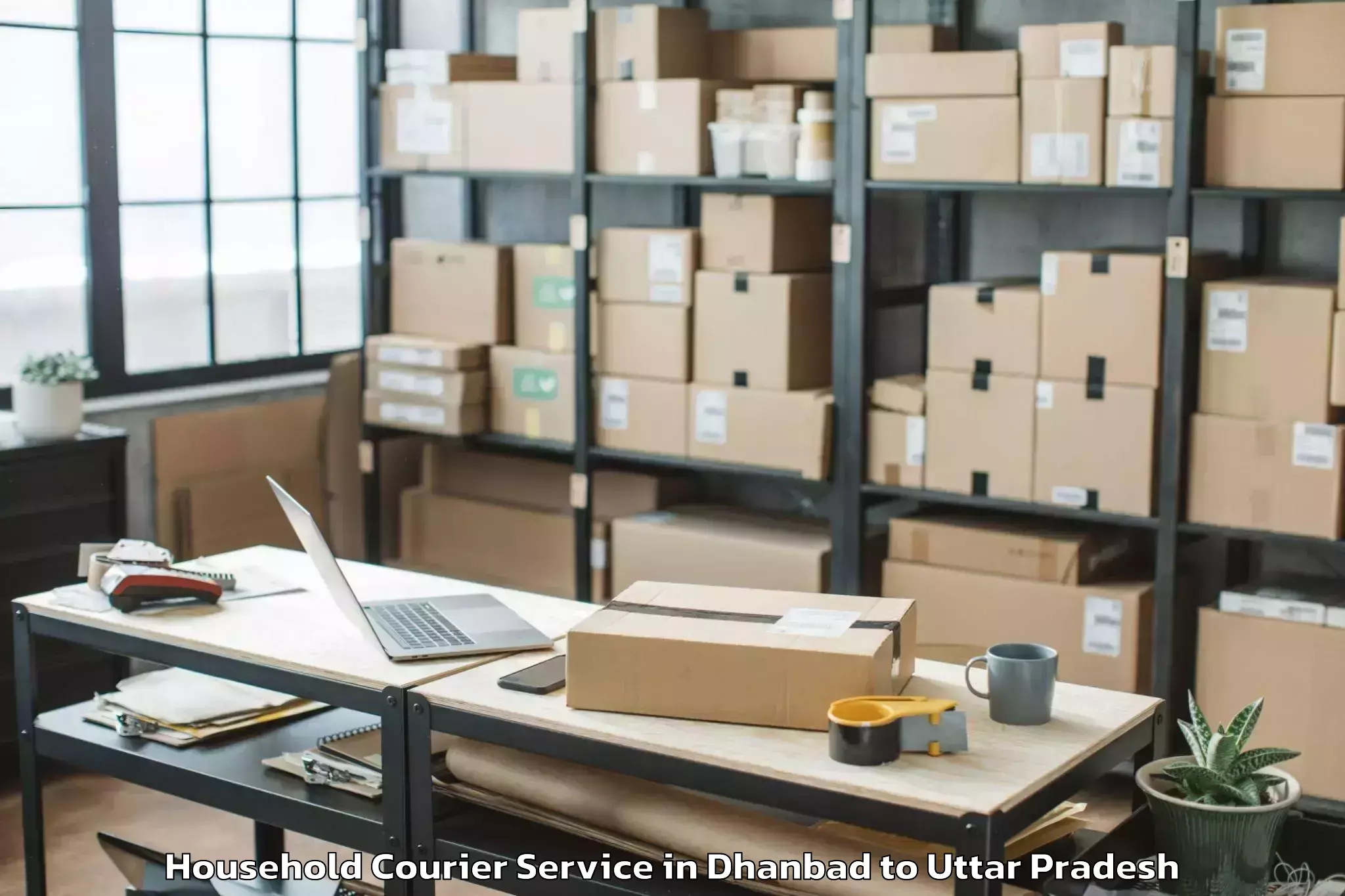 Affordable Dhanbad to Bajna Household Courier